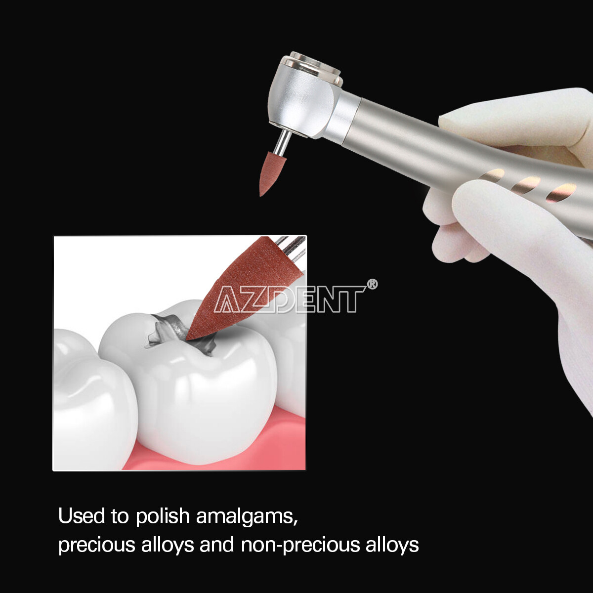 10packs Dental 0413 Brownie Polishers Bur FG 1.6MM Shank Mini Points AZDENT
