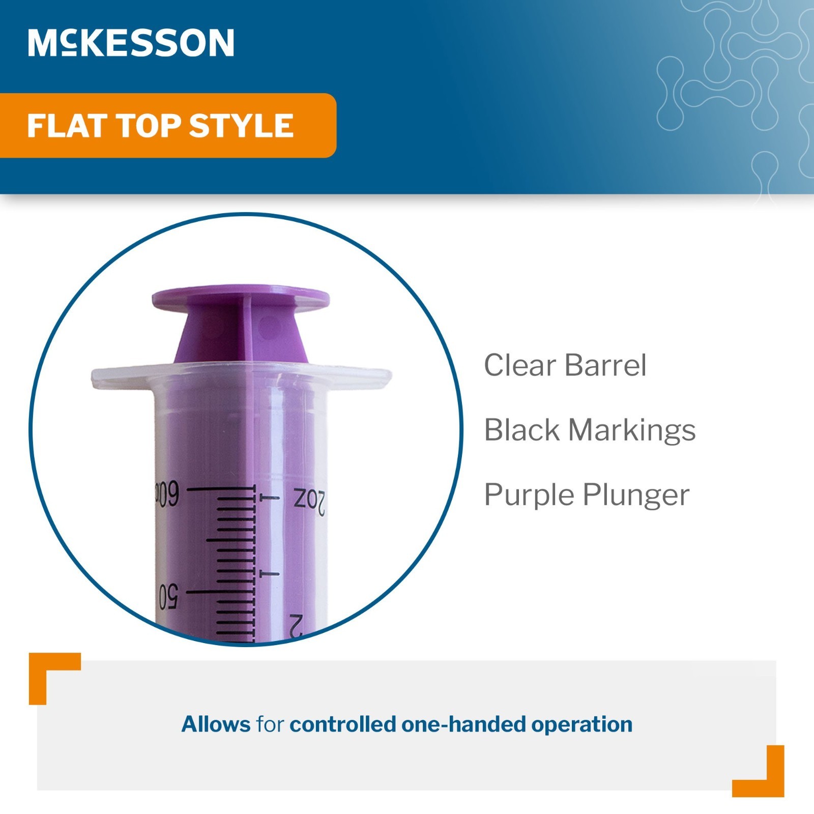 McKesson Enteral Feeding/Irrigation ENFit Tip Syringe 60cc – Count of 30