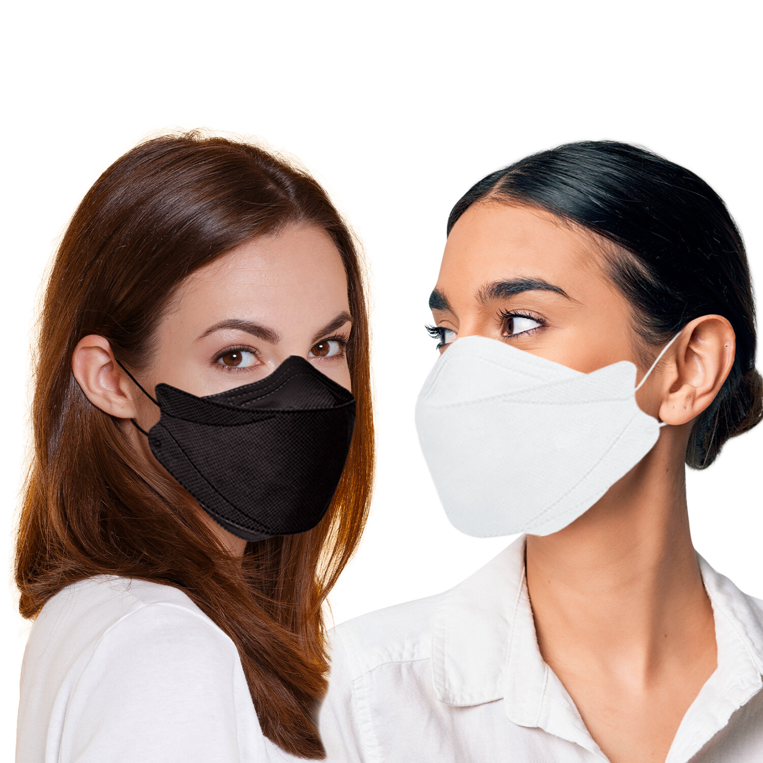 CLEANWELL KF94 4 Layer Disposable Face Masks White and Black Large Made in Korea