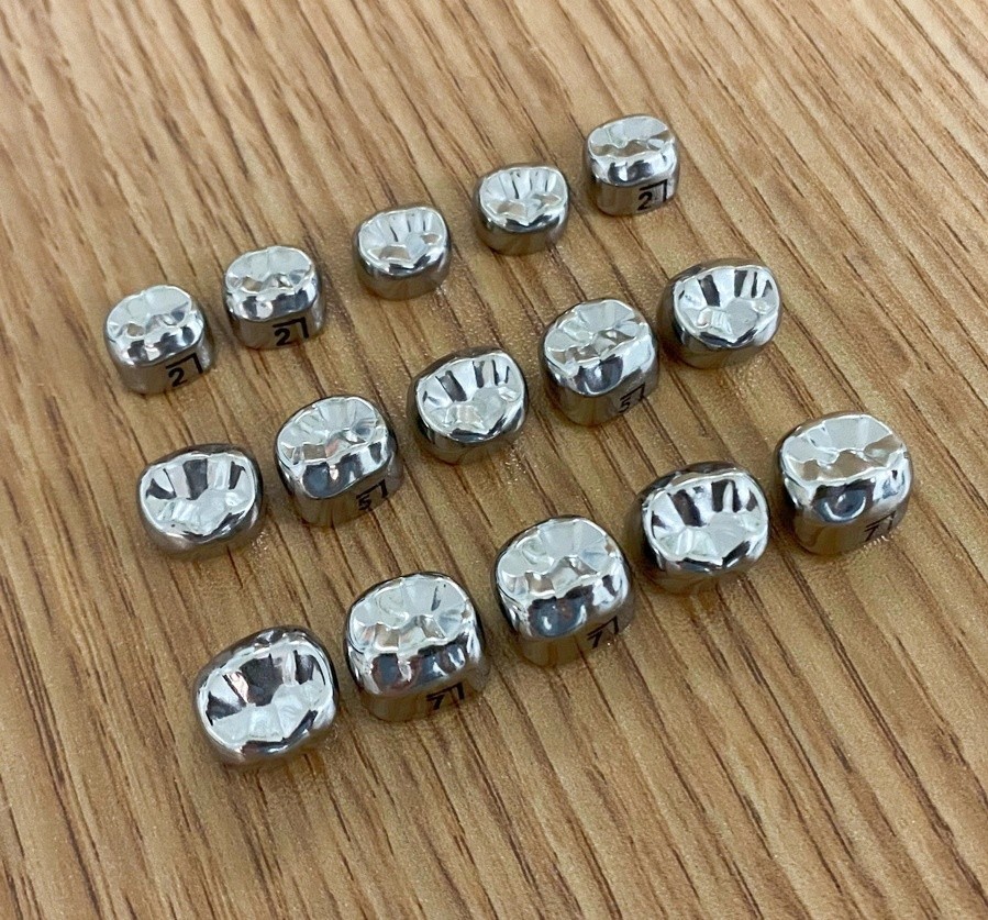 5Pcs Dental Adult Crown Stainless Steel Permanent Molar Teeth Temporary Crowns