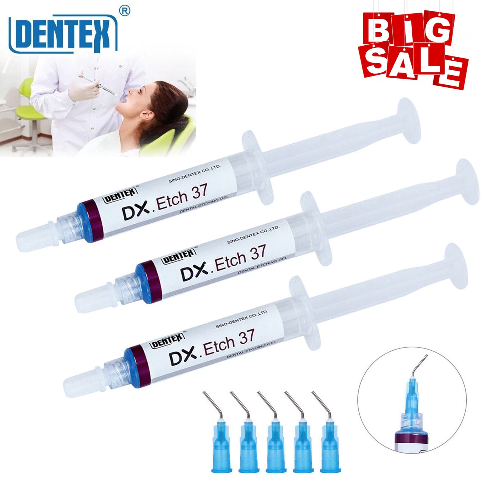 Dentex Dental Acid Etching Gel 37% 5 ml/syringe DX Etch 37