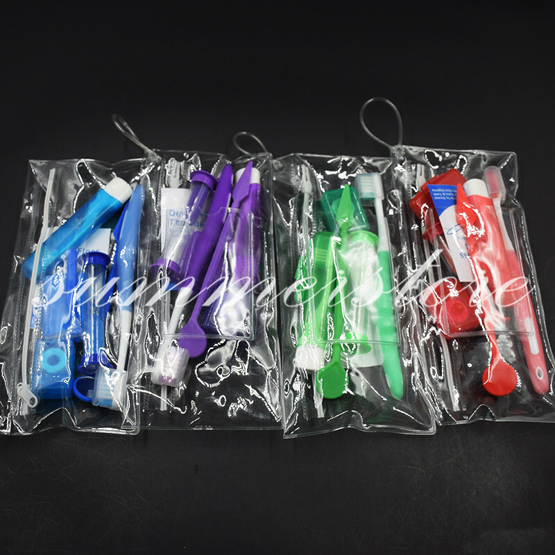 4 Kits 4 Colors 8 Pcs/Kit Dental Orthodontic Oral Clean Care Floss Wax Mirror