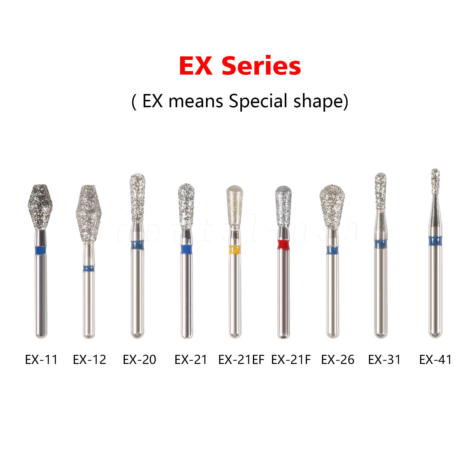 5Pc/pack Dental Fresas de diamante Bur Fit High Speed Handpiece Friction Grip