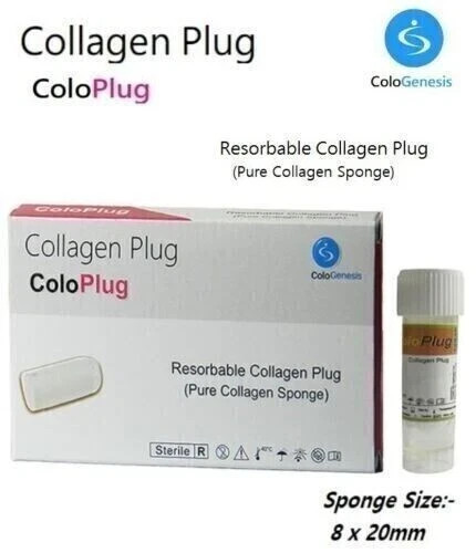 10 X Collagen Plug ColoPlug Sterile Sponge 8 X 20 mm Dental USA TARIFF PAID