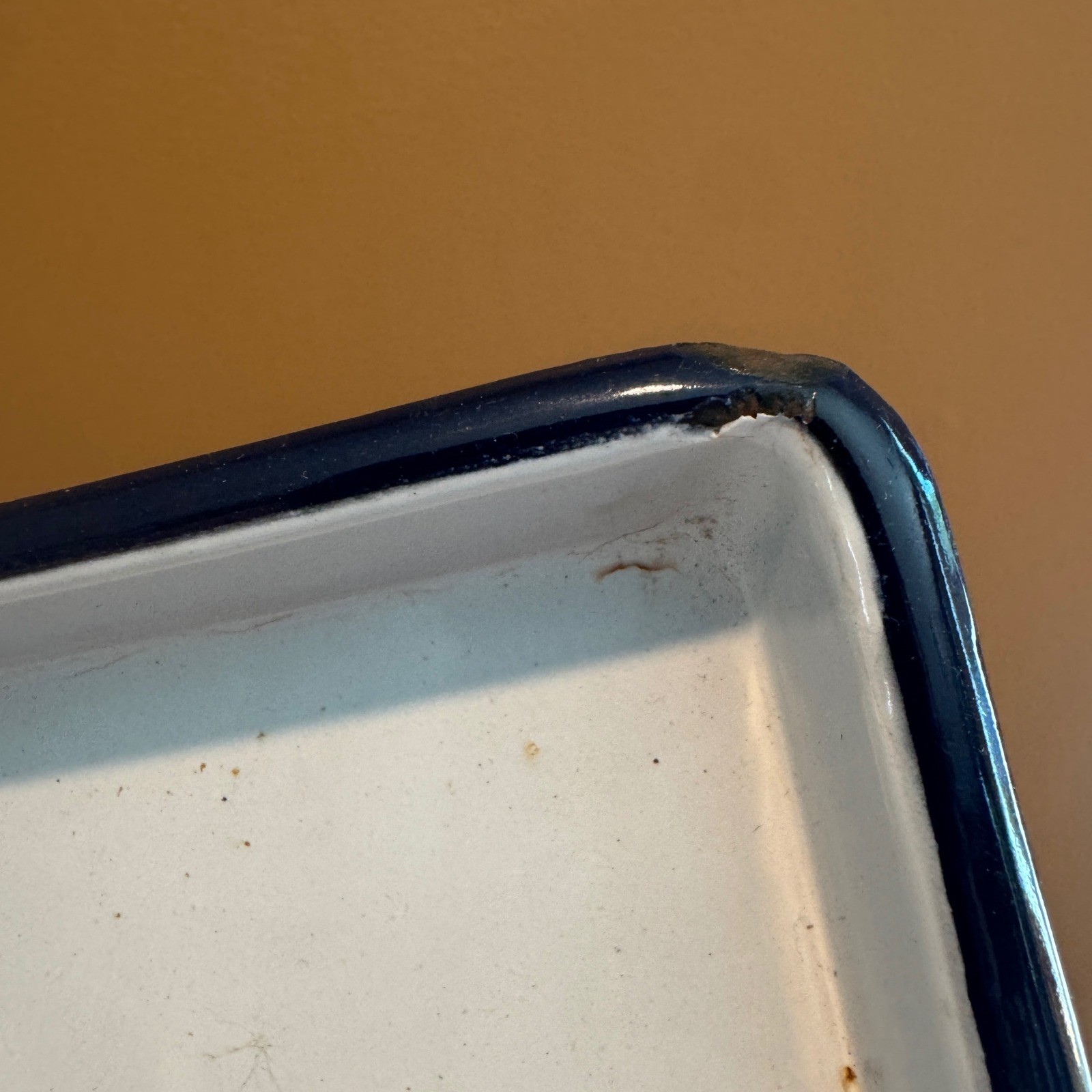 Vintage White Enamelware Tray Montauk Germany Medical Distressed