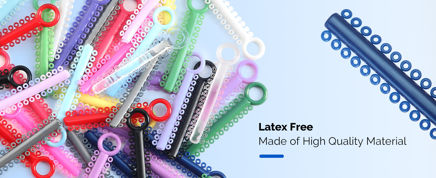 JMU Dental Orthodontic Ligature Ties Elastic Latex Bands 1040pcs/pk Multi-Color