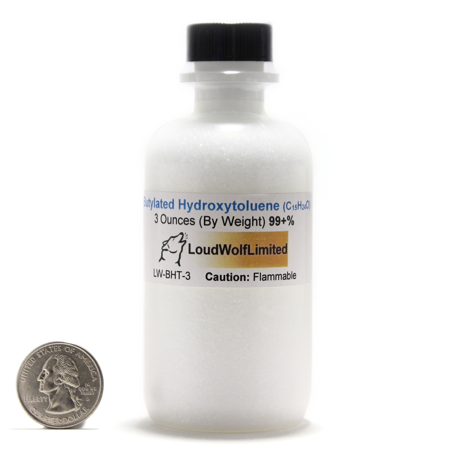 Butylated Hydroxytoluene, 3oz, Food Grade, 99+% Pure, SHIPS SAME DAY