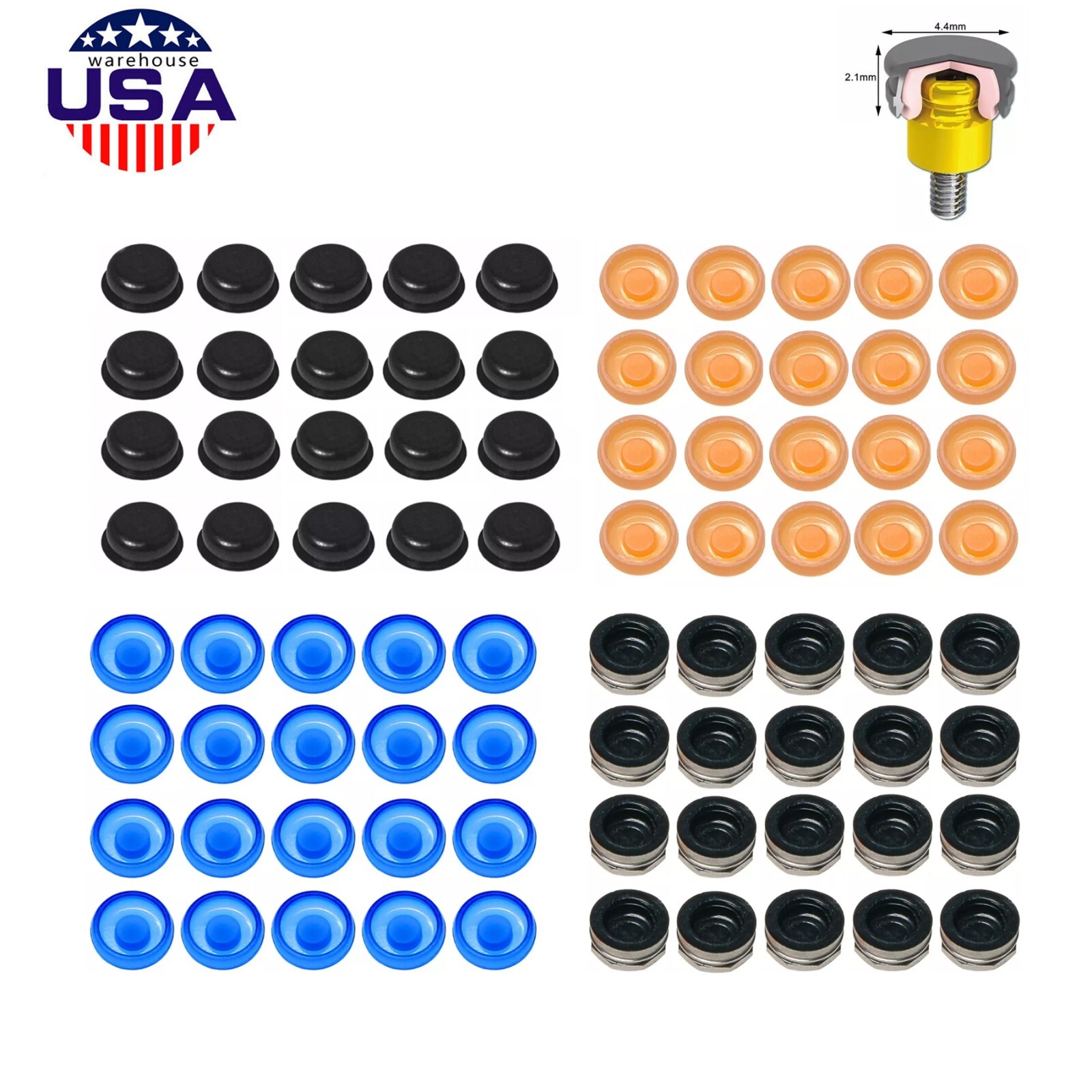 US Overdenture Retention Cap Kit 0.8/1.2/2.4lbs PEEK Material Locator Abutment