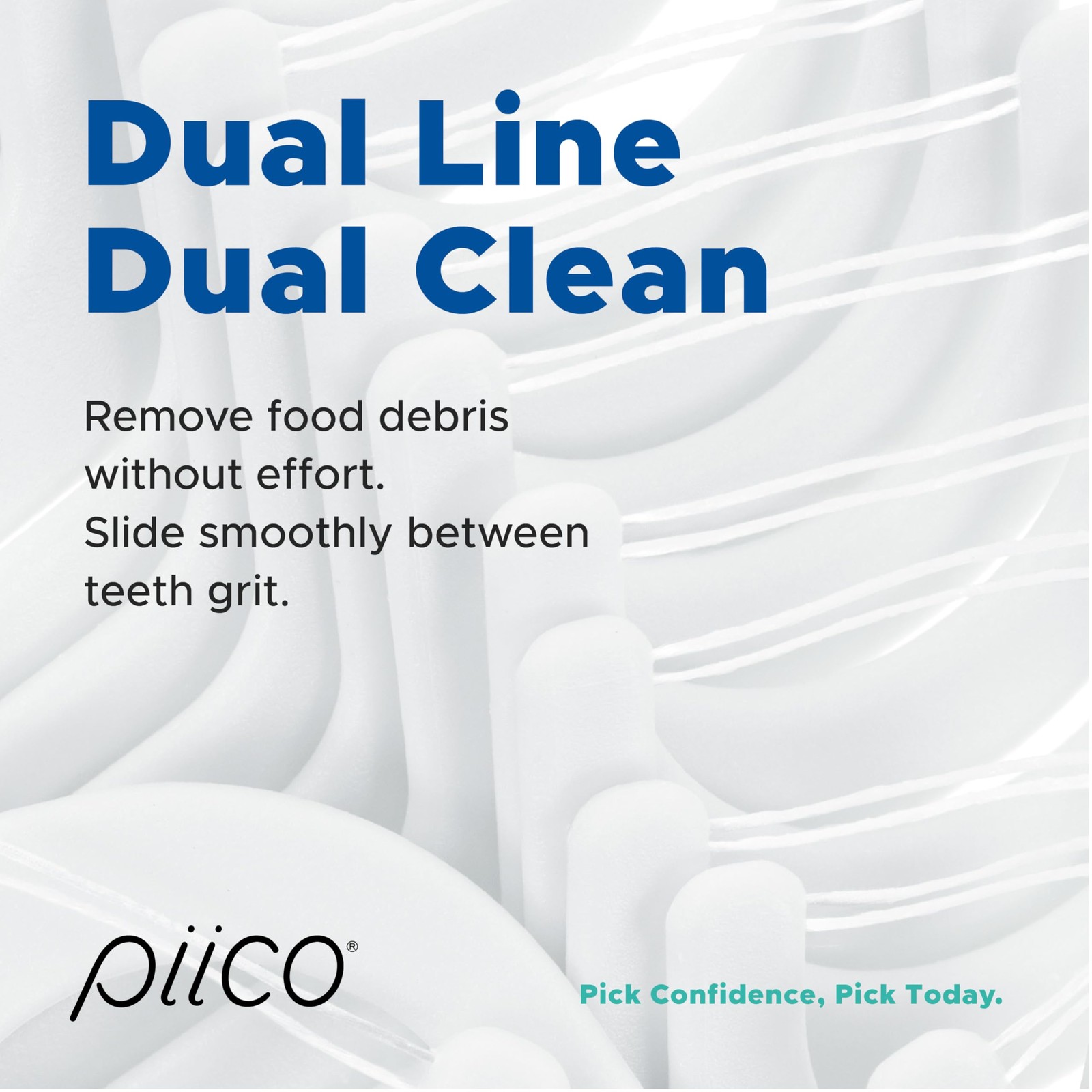 Piico Orthodontic Flosser, Floss Picks Designed 1 Count (Pack of 50), White