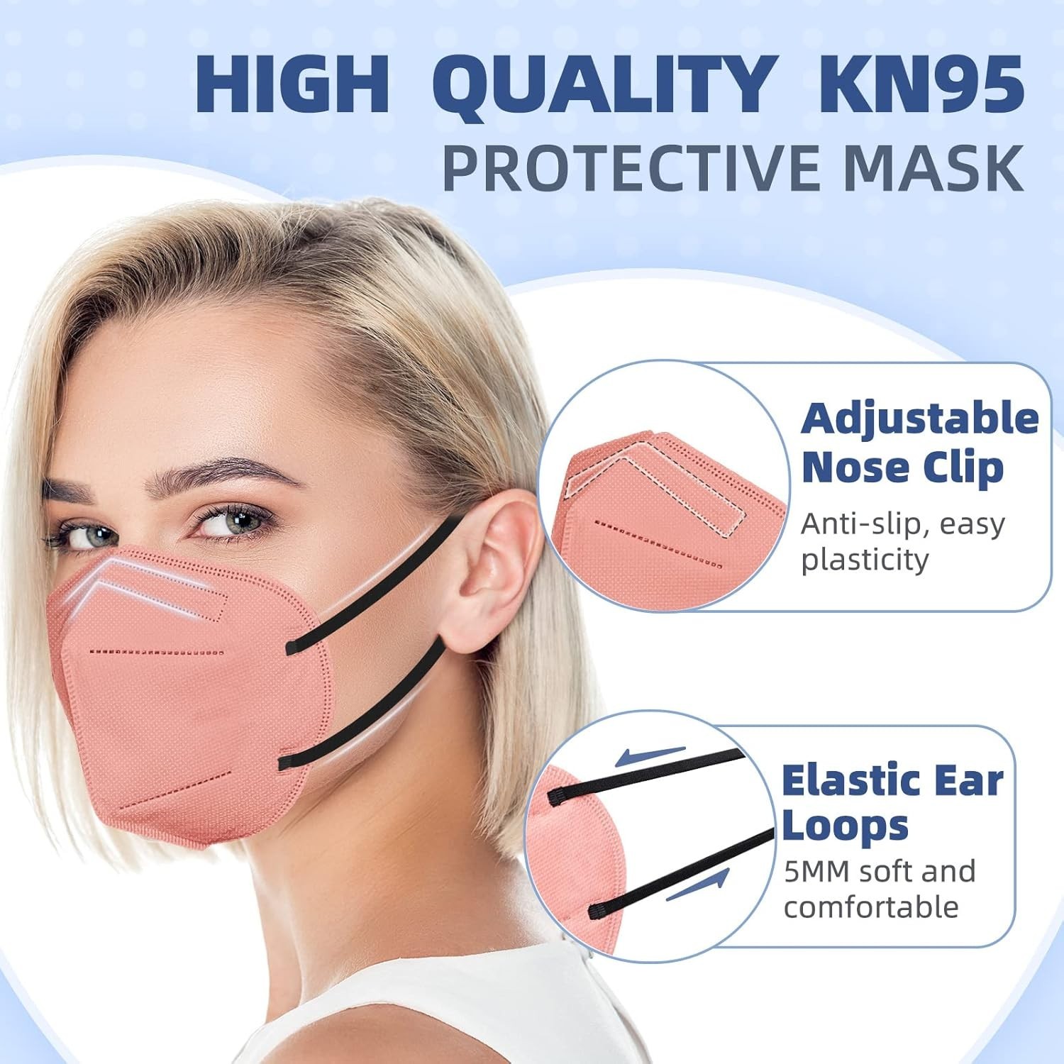 KN95 Face Masks for Adults, 50 Pack 10 Colors Disposable KN95 Masks, 5 Layer …