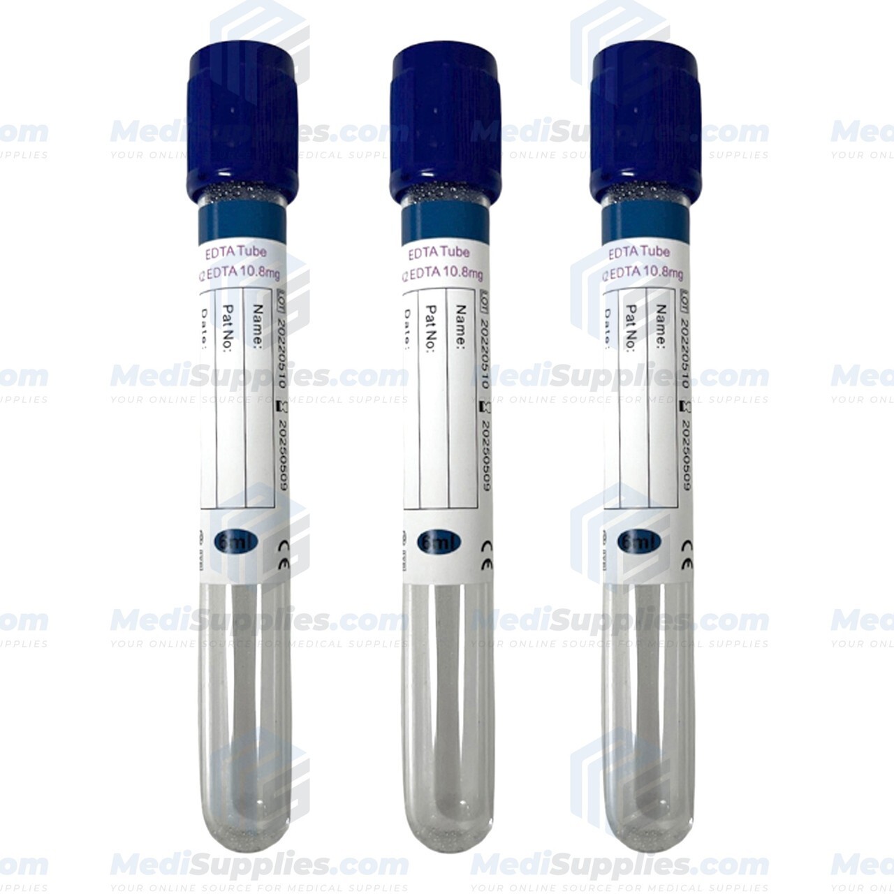 Vacuum Blood Collection Tube, 13 x 100mm, 6ml, Royal Blue Top, Exp 5/25