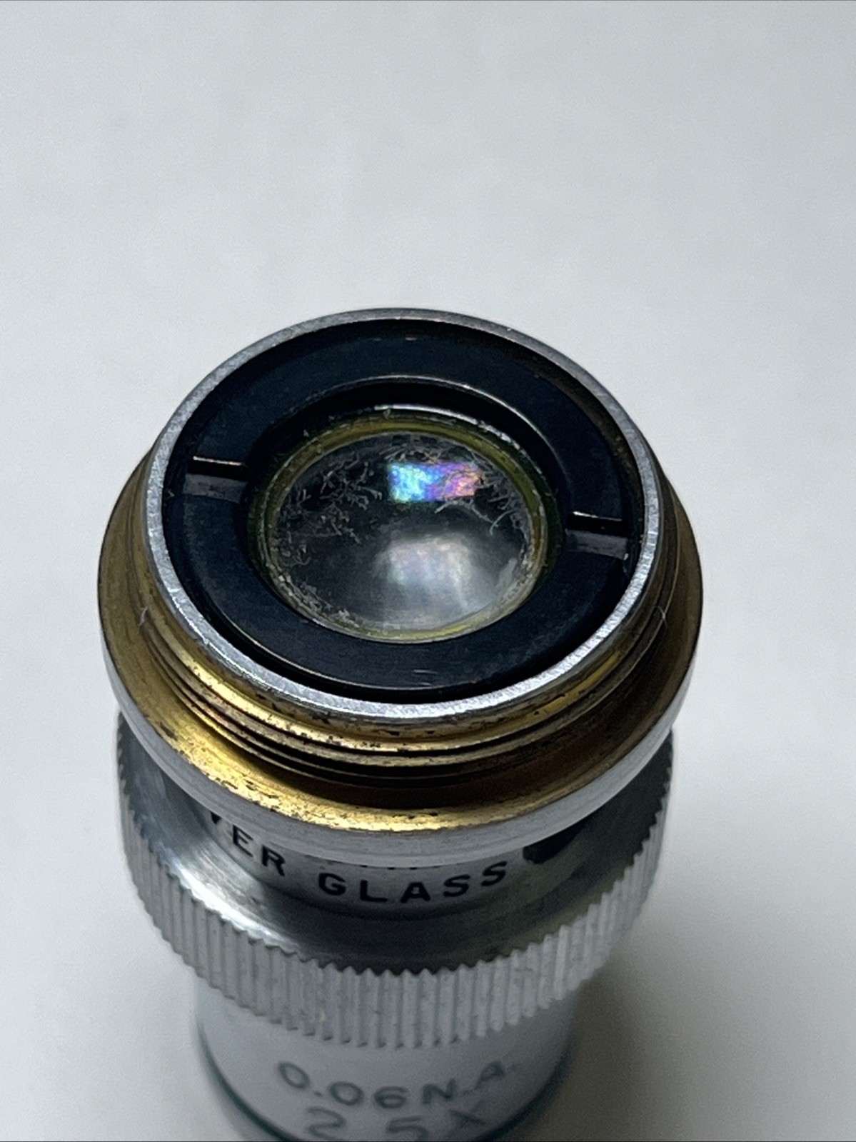VTG Cambridge Instruments Planachromat Lens 0.18 Cover Glass 2.5X 0.06 N.A. VGC!