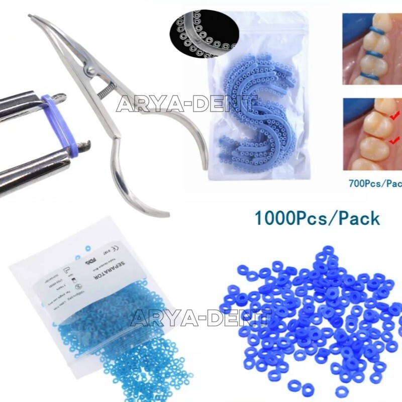 Dental Ortho Separator Spacers Elastic Teeth Ligature Ties Placing Pliers Forcep