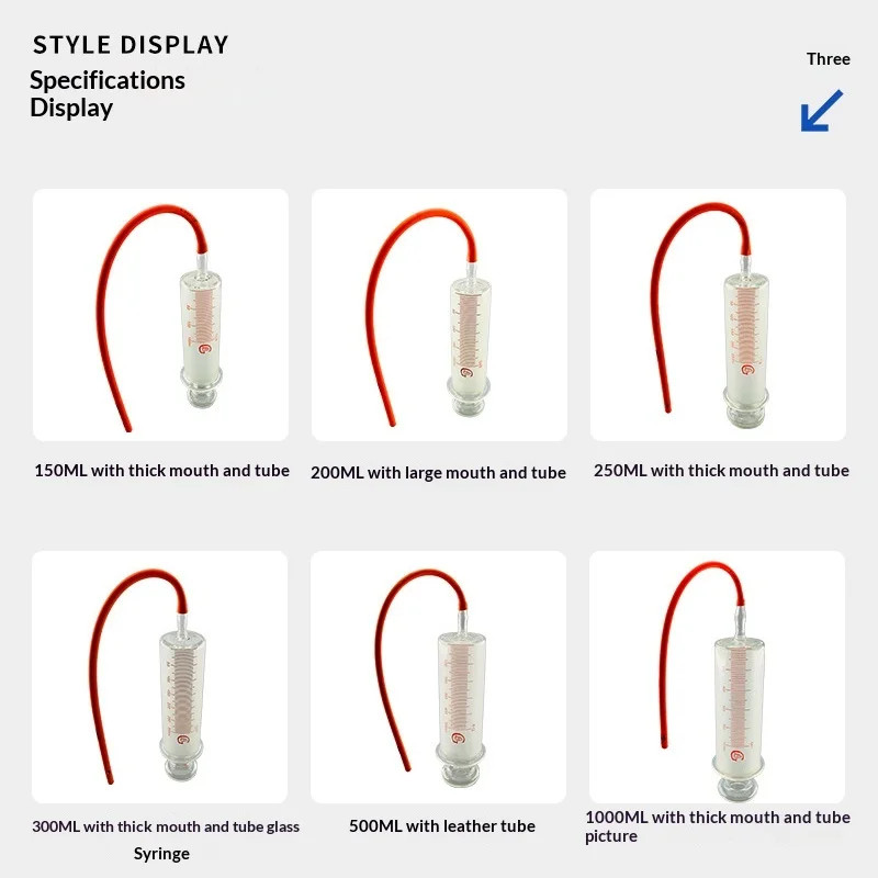 150ml/200ml/250ml/300ml/500ml/1000ml All Glass Syringes Large sausage device Gla