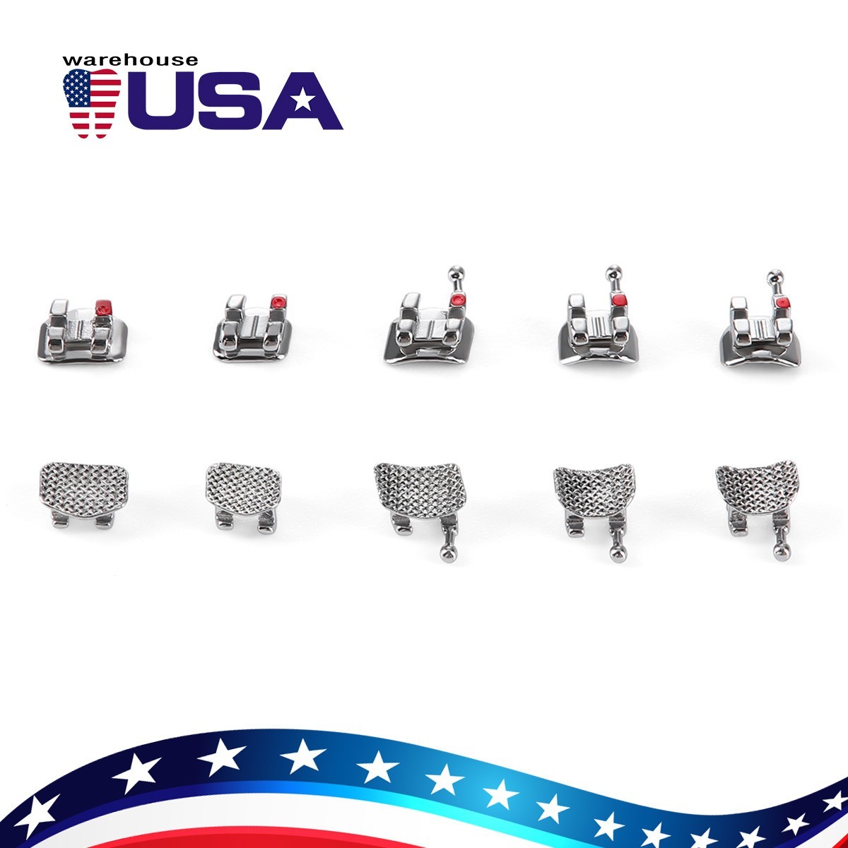 Dental Orthodontic Brackets Mesh Base Mini Roth MBT 022 018 Hooks Joydental