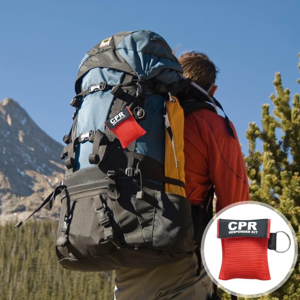 CPR Mask and PVC Disposable Gloves 20PCS for Pocket or Key chain, CPR Emergency