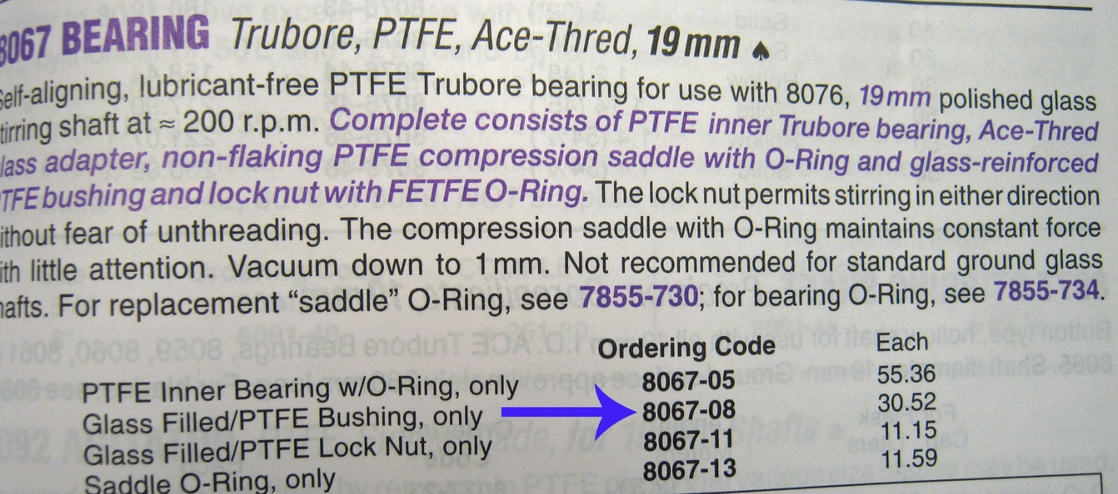 ACE NYLON BUSHING #15 THREADS FOR 19 MM SHAFT NEW OLD STOCK FREE SHIPPING 9