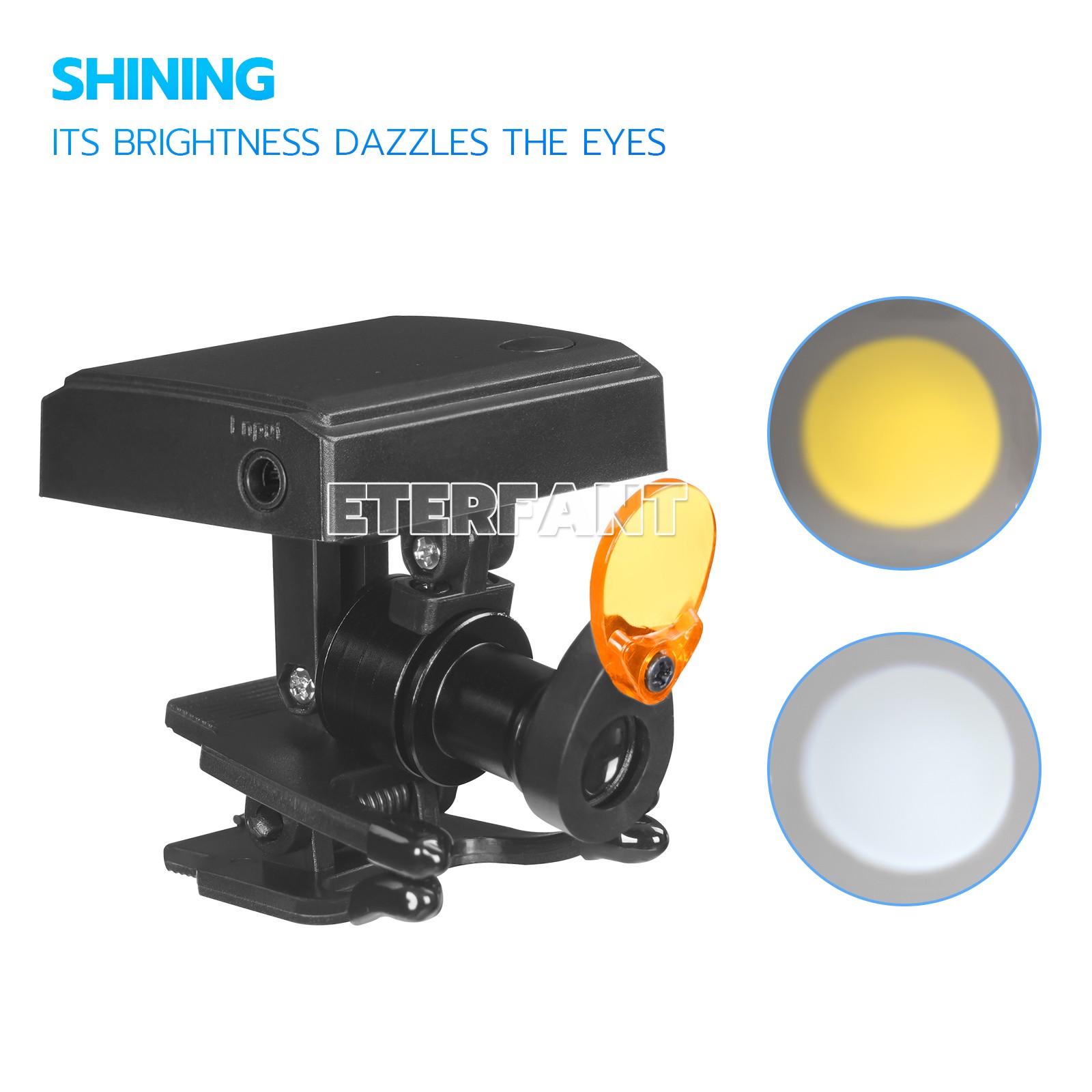 ETERFANT 5W Dental Wireless LED Headlight with Filter for Binocular Loupe Glasse