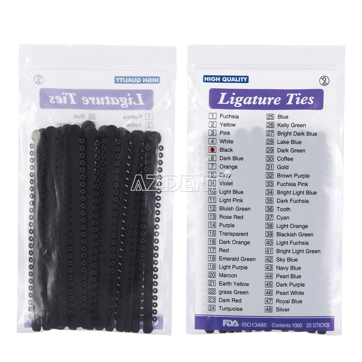 Dental Orthodontic Ligature Ties Elastic Rubber Bands 23 Color 1000Pcs/Bag