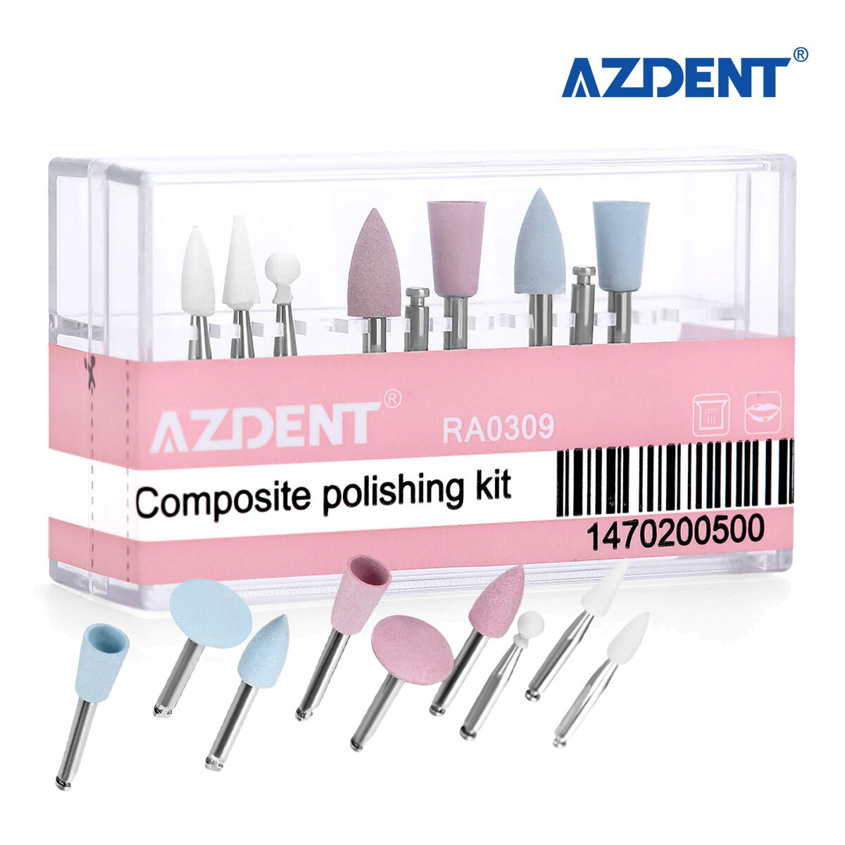 Dental Zirconia Composite Polishing Kit Diamond Silicone Wheel Polisher Finisher