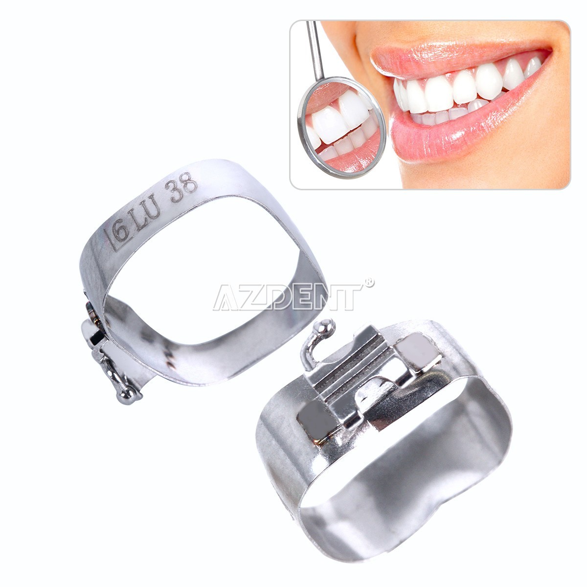 AZDENT Dental Ortho M Series Buccal Tube With Bands 1st Molar Roth.022 36#-40+#