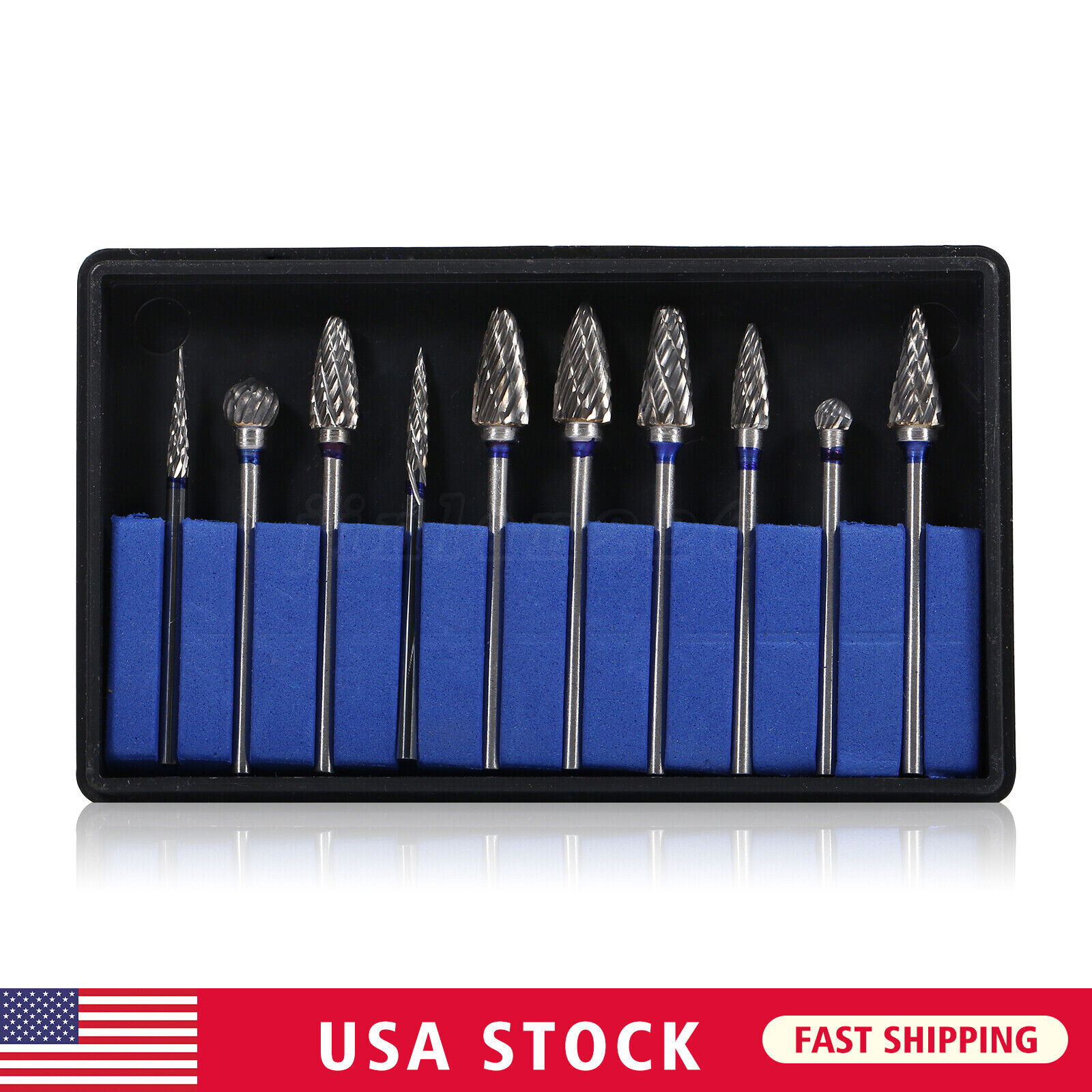 10 Pcs HP Tungsten Steel Carbide Cutter Dental Denture Burs Lab Drill Polisher P