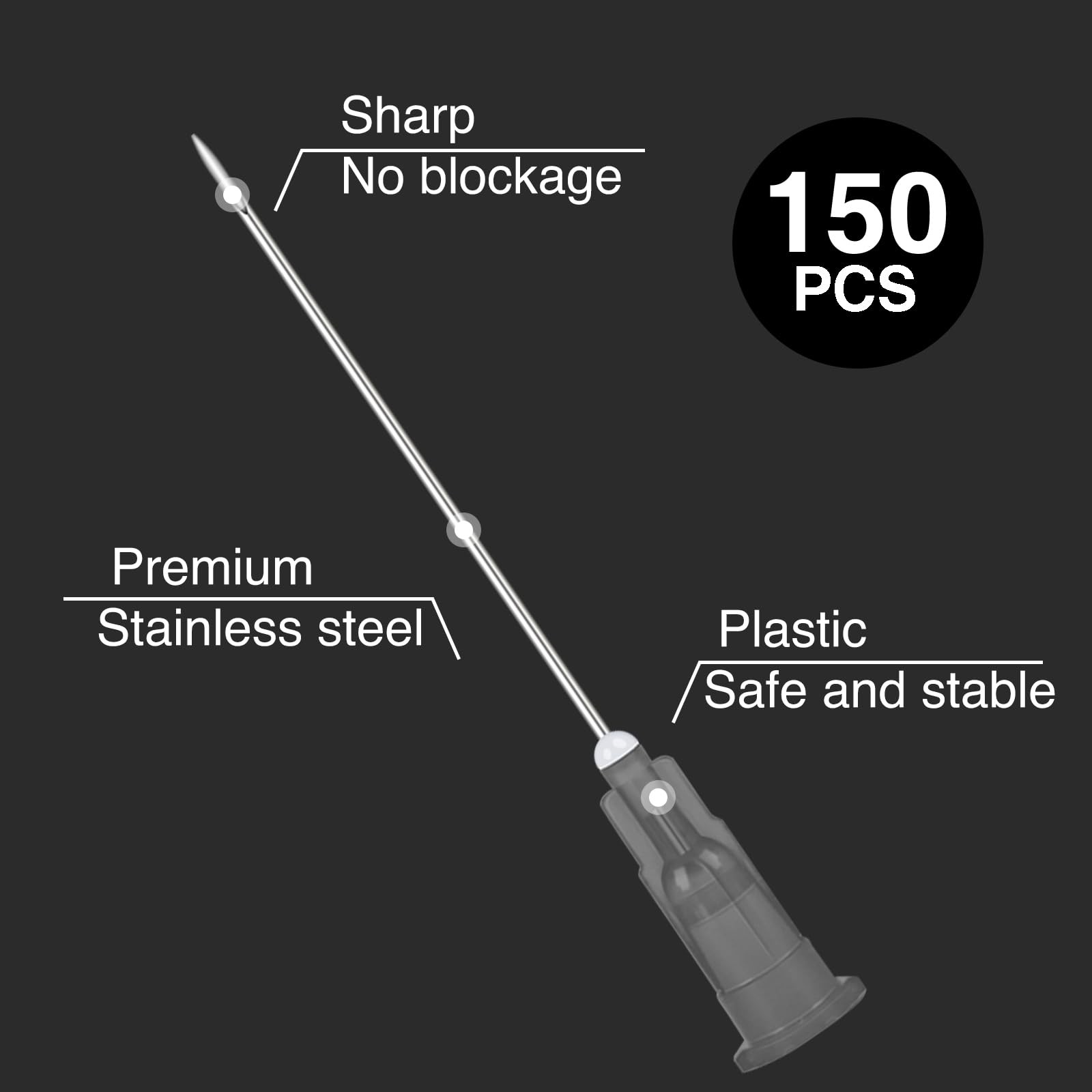 150 Pack 22 Ga 1.5 Inch Luer Lock, Lab Accessories, Industrial Dispensing