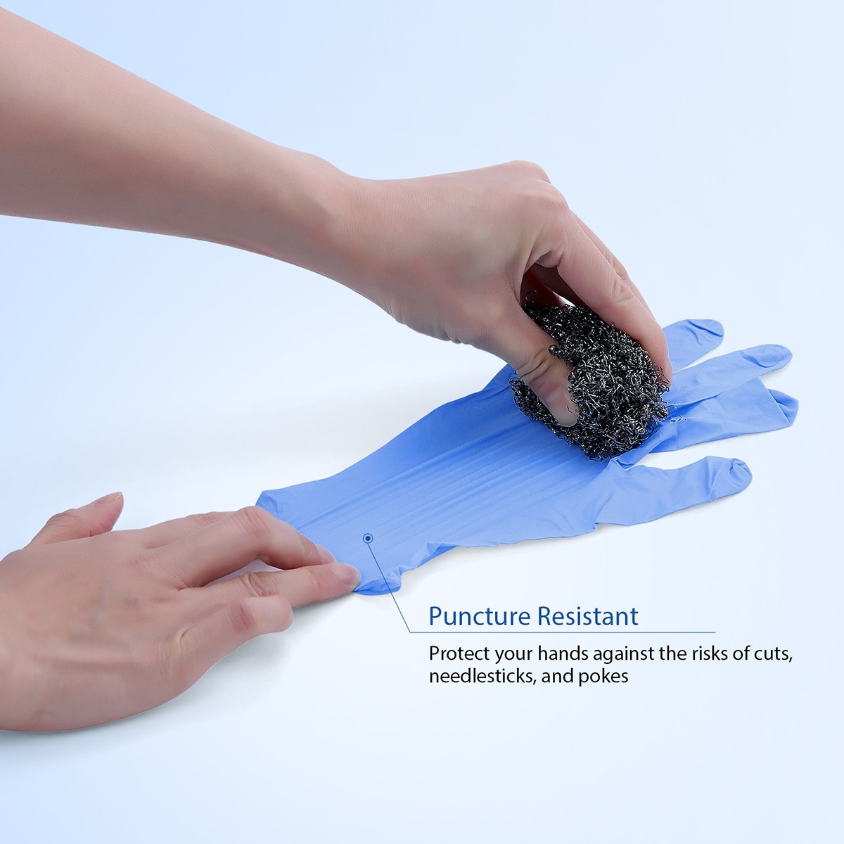 Puncture Resistant Nitrile Gloves Touchscreen Compatible 100pcs Latex Free S-XL