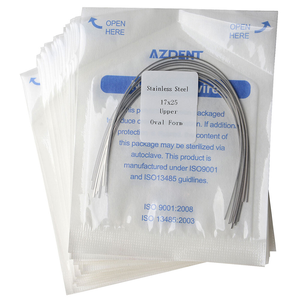 AZDENT Dental Orthodontic Rectangular Arch Wire Nature/Oval Form Stainless Steel