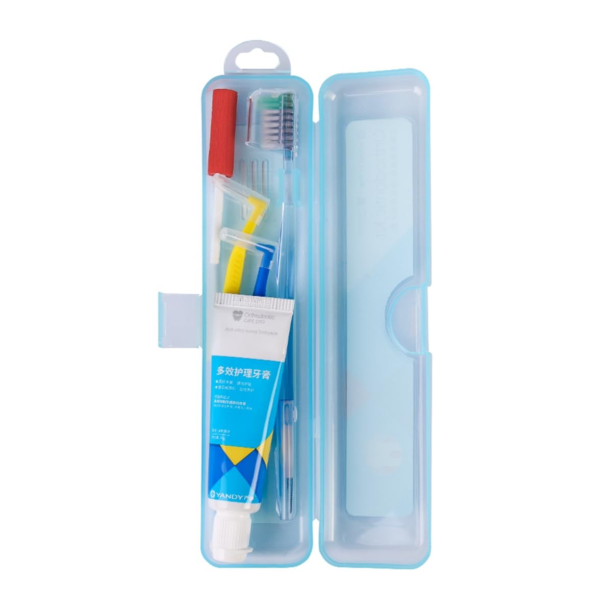 YANDY Portable Orthodontic Oral Care Kit for Braces 1 Count (Pack of 1), Blue