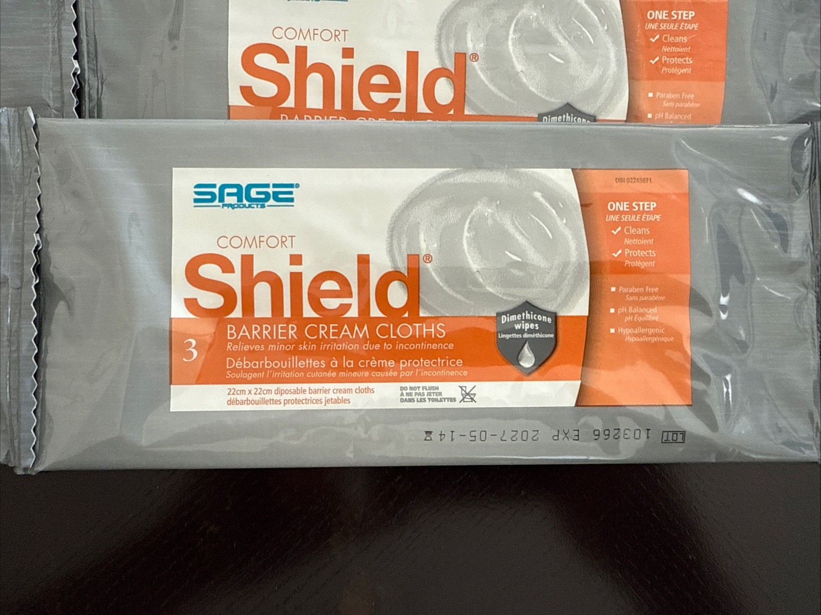 10 Packs of 3 Sage Comfort Shield Barrier Cream Cloths 7403 Exp 2027 (30 Total)