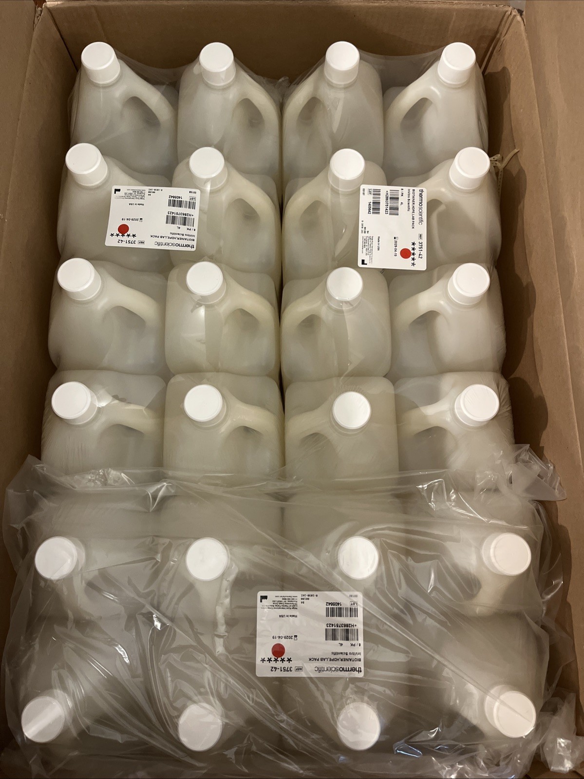 Thermo Scientific Biotainer HDPE Lab Pack 24/CS 4L 3751-42 Sealed