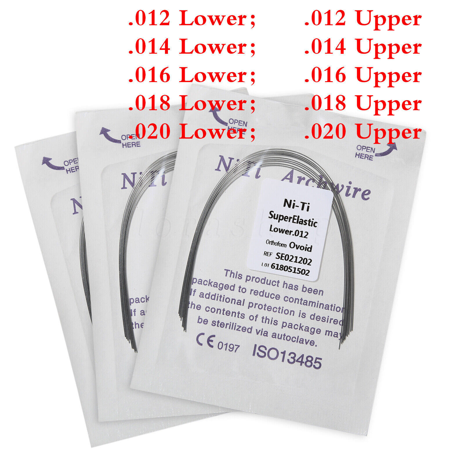 10 packs Arcos de Dental Ortodoncia Redondos Niti Arco de Alambre Su Arch Wire