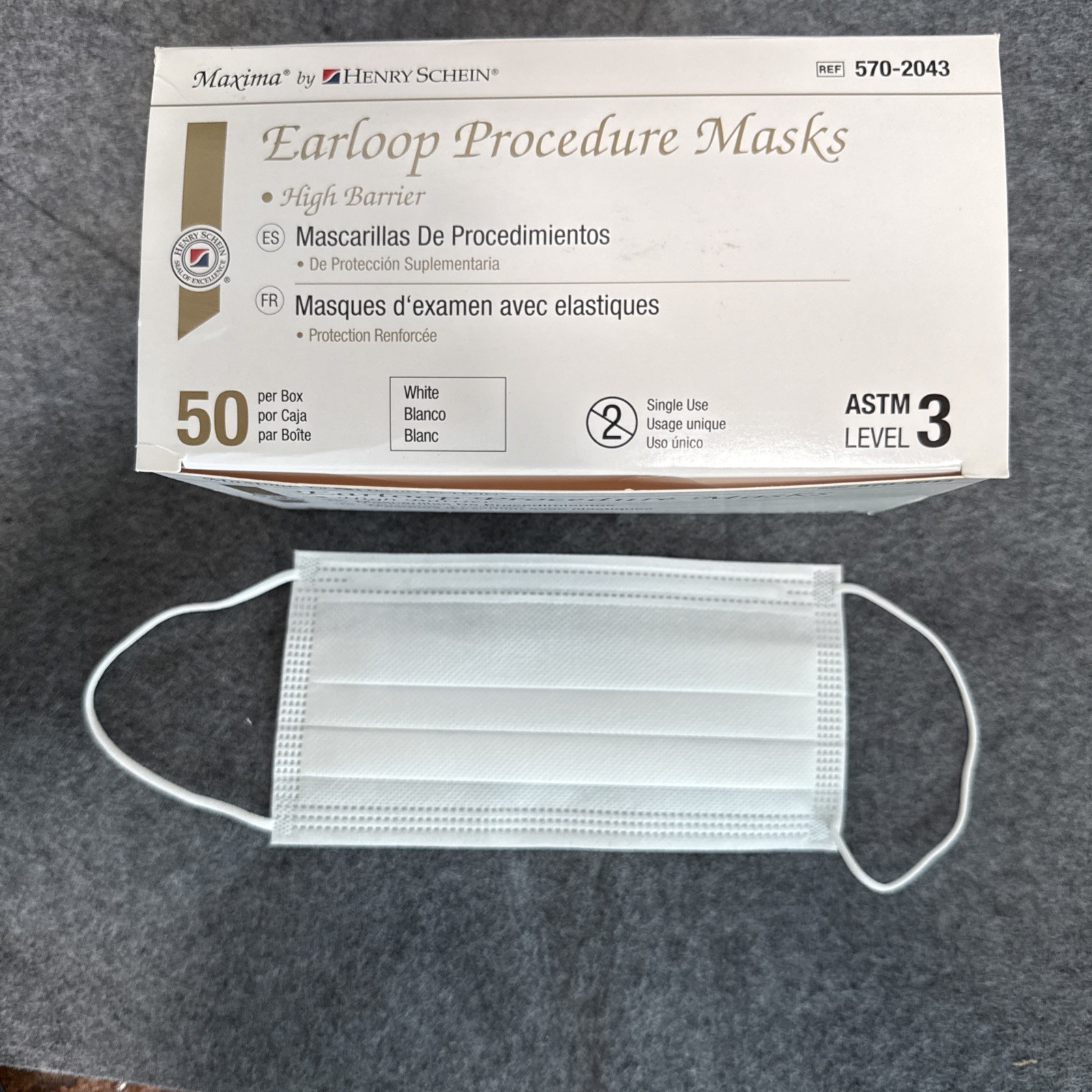 Maxima Medical Ear-Loop Procedure Face Masks ASTM Level 3 50pcs High Barrier