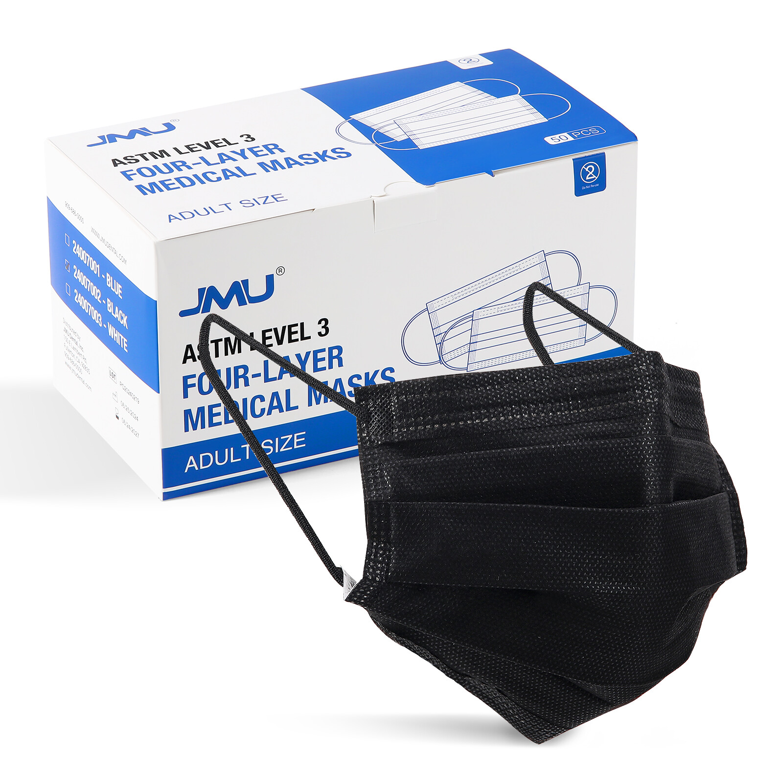 50pcs/box ASTM Medical Respirator Masks Level 3 Four-Layer Adult Size 17.5×9.5cm