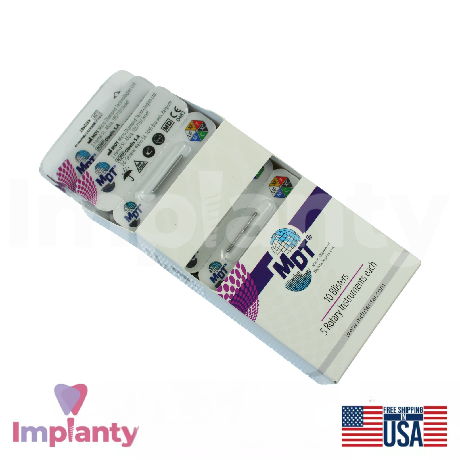 MDT Dental Round End Cutting FG Diamond Burs 179 Contour Smoothing Crown Prep