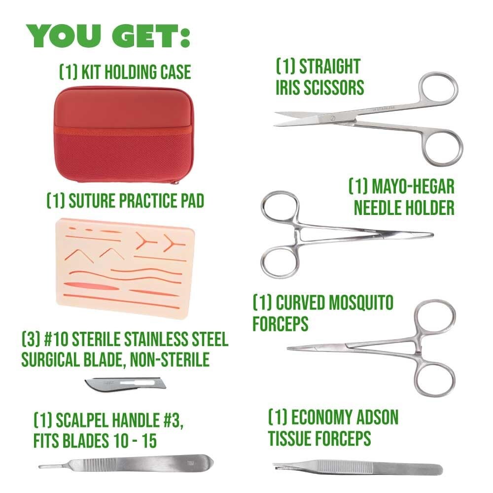 Variety Suture Complete Kit for Training & Practice (31 Pieces)