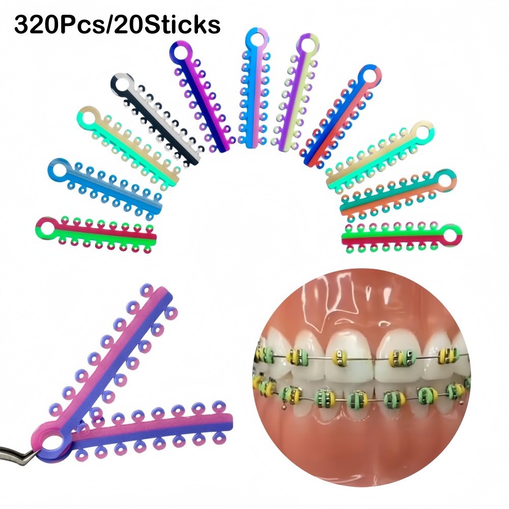 Dental Orthodontic Ligature Ties Elastic Rubber Bands Single/Double Colors USA
