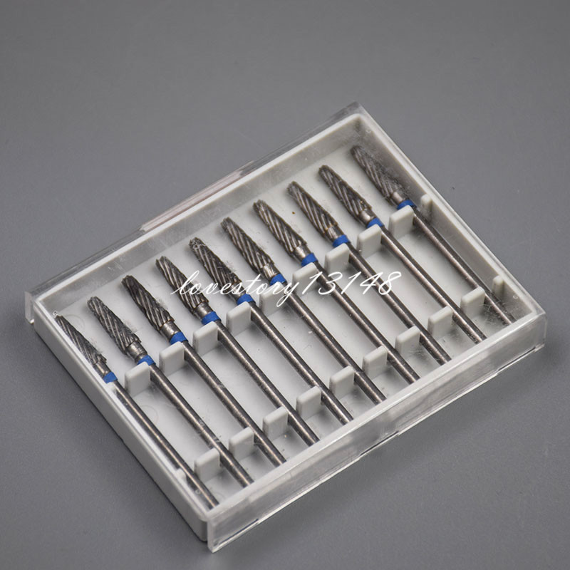 10 Pcs Dental Lab Clinic HP Tungsten Carbide Steel Burs Cutters 2.35mm L4 & F6