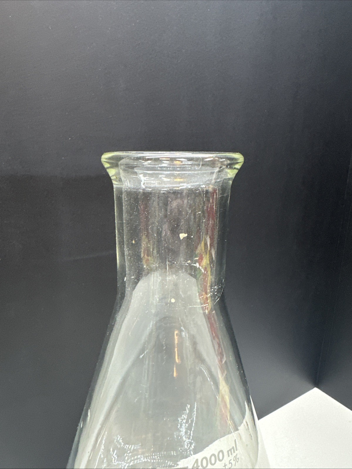 CORNING PYREX 4000mL 4L Glass Graduated Heavy Duty Rim Erlenmeyer Flask 4980-4L