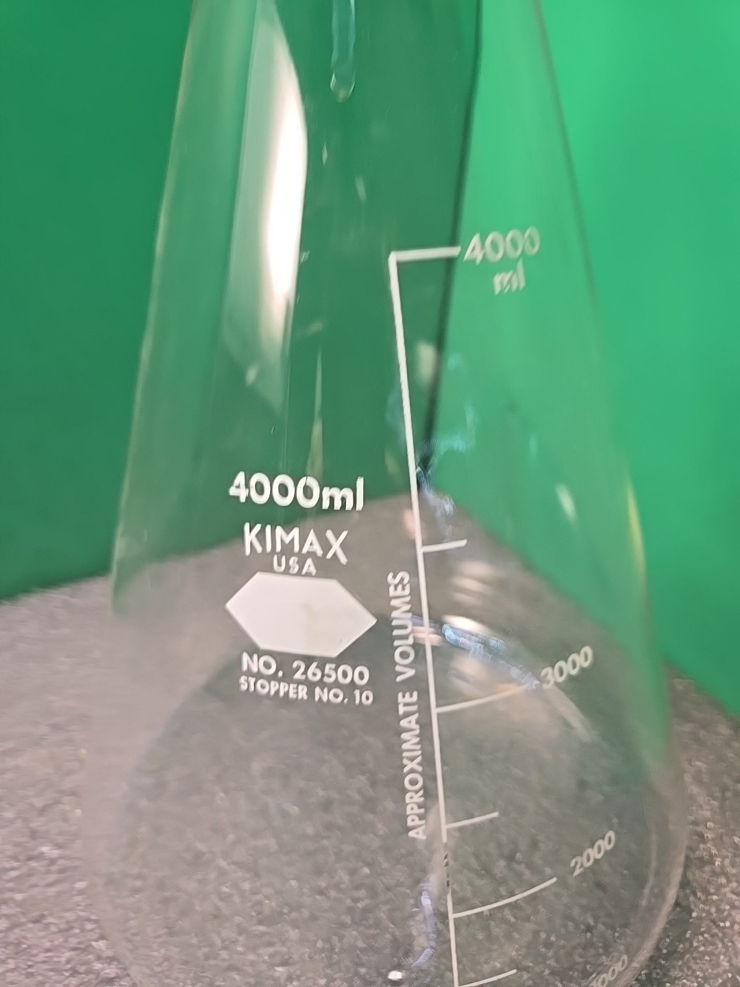 KIMAX 4000mL 4L Glass Graduated Heavy Duty Rim Erlenmeyer Flask 26500-4000
