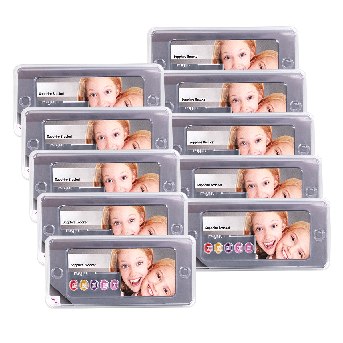 AZDENT Dental Orthodontic Clear Ceramic Brackets Braces Mini Roth.022 Hooks 345