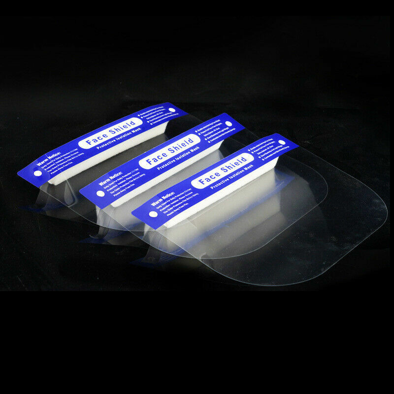 10PCS Safety Full Face Shield Reusable Washable Face Mask Clear Protection Cover