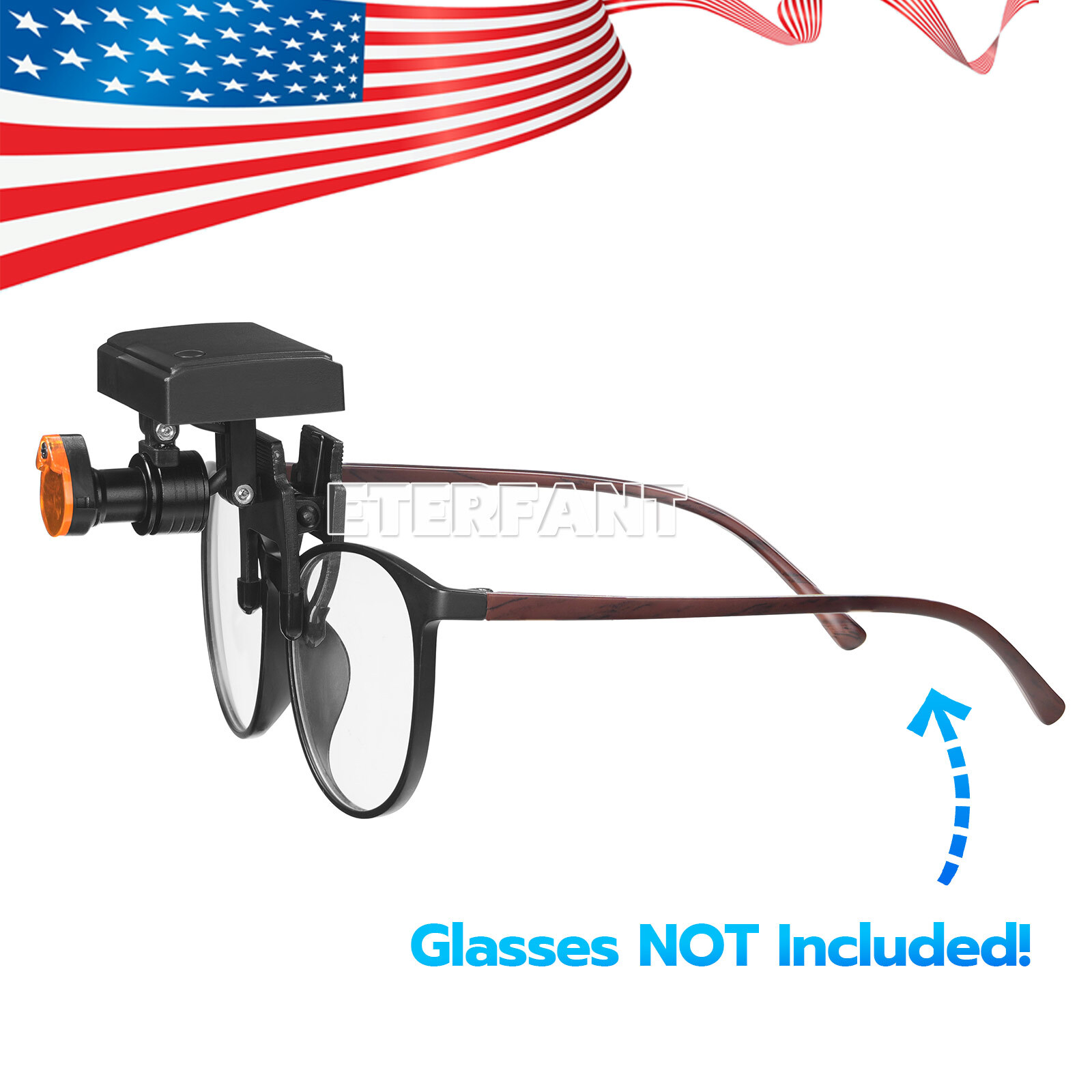 ETERFANT Dental 5W Wireless LED Headlight with Filter Binocular Loupe Adjustable