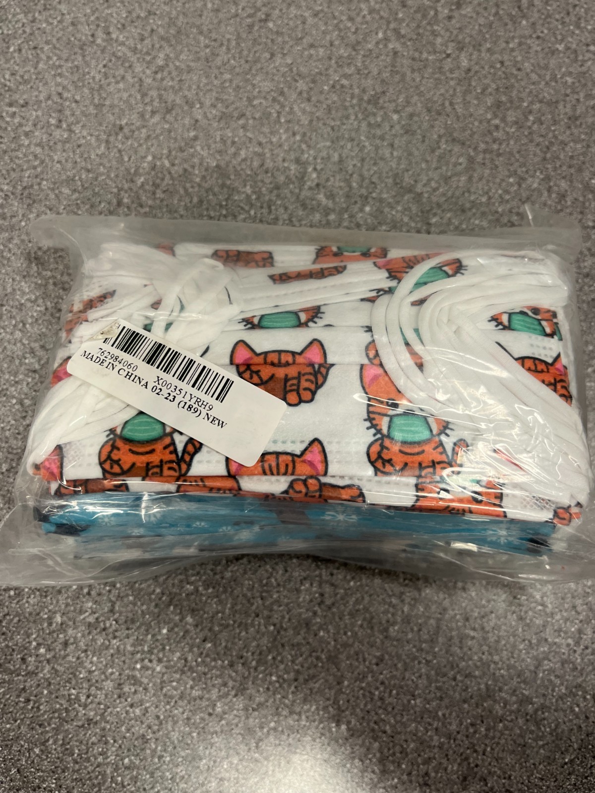 50 Pcs CAT THEME Kids Disposable Face Mask and Ear Loop 5 Different Patterns