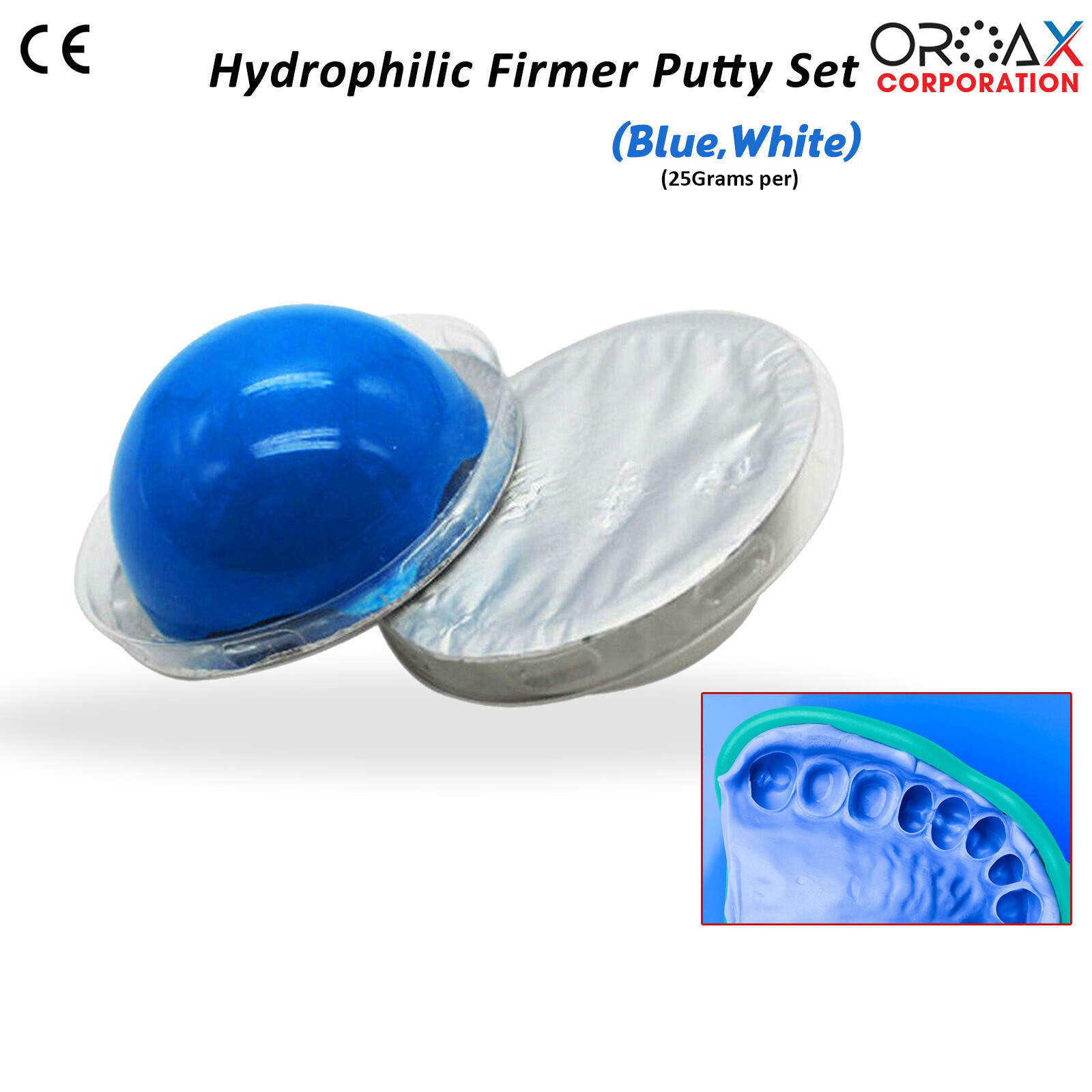 OROAX™ Dental Impression Putty | Hydrophilic Firmer Silicone Mold Kit with Trays