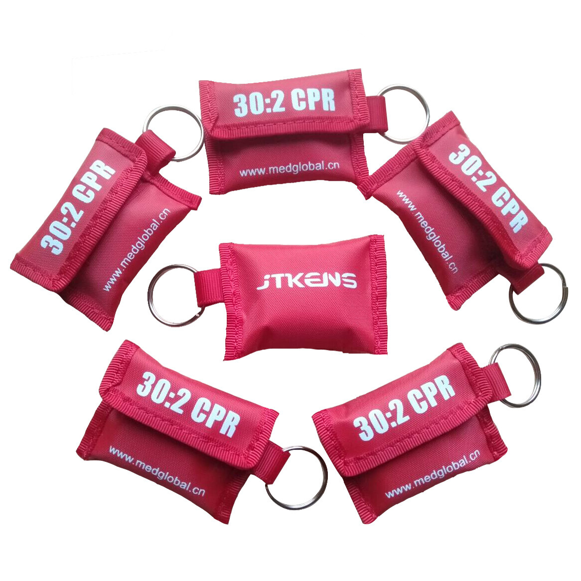 10 pcs New 30:2 CPR Mask Face Shield With Keychain-One-way Valve For First Aid