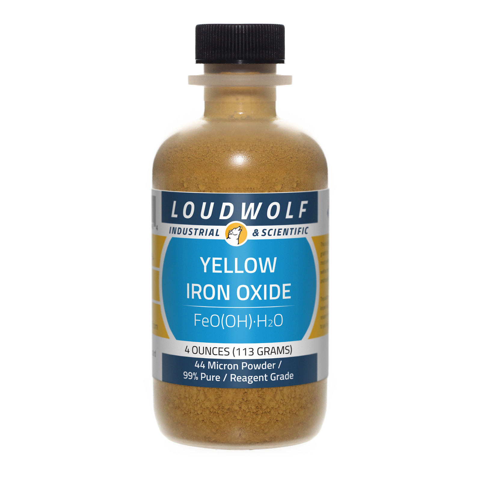 Yellow Iron Oxide, 4oz, Reagent Grade 99% Pure, Sturdy Bottle SHIPS SAME DAY