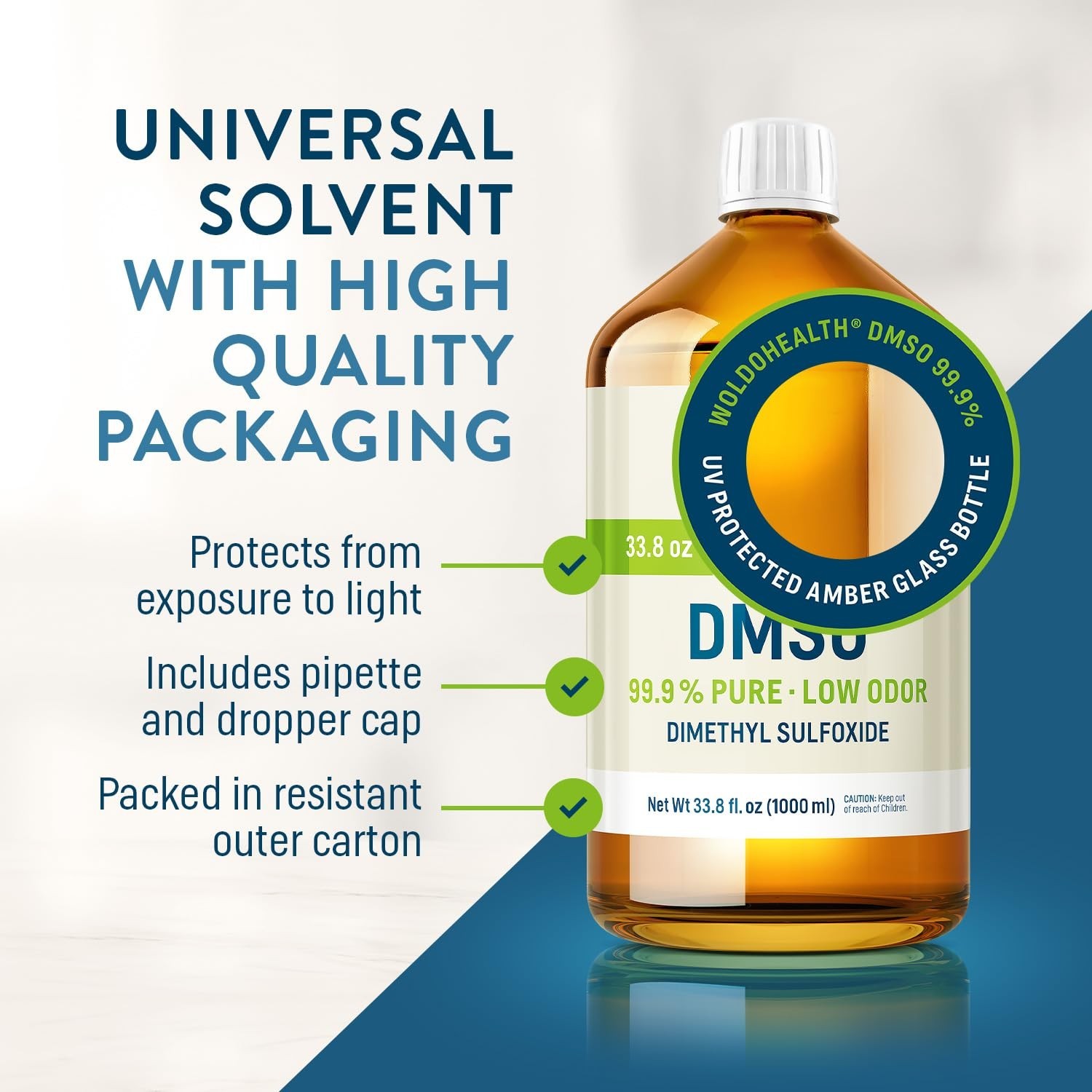 WoldoHealth DMSO (Dimethyl Sulfoxide) 99.9% – Pharmaceutical Grade 8.45oz Gla…
