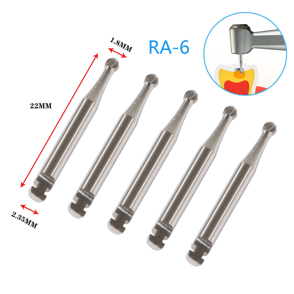 1-10Box Dental Round Carbide Bur for Slow Speed Latch Type Handpiece RA 1-8 Burs